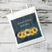 Rustic Blue Sunflower Wedding Favor Bag Bedankzakje