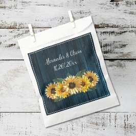 Rustic Blue Sunflower Wedding Favor Bag Bedankzakje
