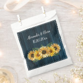 Rustic Blue Sunflower Wedding Favor Bag Bedankzakje (Geknipt)
