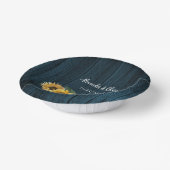 Rustic Blue Sunflower Wedding Paper Bowls Papieren Kommen (Gebogen)