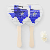 Rustic Blue Texas Wedding Program Fan Handwaaier (Voorkant en achterkant)