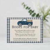 Rustic Blue Truck Books for Baby Card Informatiekaartje (Staand voorkant)