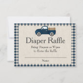 Rustic Blue Truck Diaper Raffle Card Kaart (Voorkant)