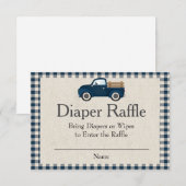 Rustic Blue Truck Diaper Raffle Card Kaart (Voorkant / Achterkant)