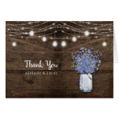 Rustic Blue vergeet me Nots Mason Jar Dank je (Voorkant Horizontaal)