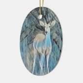 Rustic Blue Waterverf van een Gazelle uit Afrika Keramisch Ornament (Links)