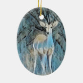 Rustic Blue Waterverf van een Gazelle uit Afrika Keramisch Ornament (Achterkant)