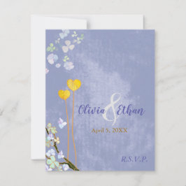 Rustic Blue Wedding Meal Choice RSVP-kaart RSVP Kaartje