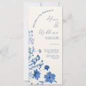 Rustic Blue Wedding Program Kaart (Voorkant)