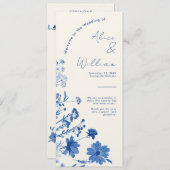 Rustic Blue Wedding Program Kaart (Voorkant / Achterkant)