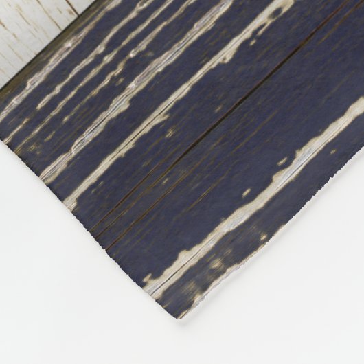 Rustic Blue White Beach Wood Text Photo Frame Fleece Deken (Hoek)