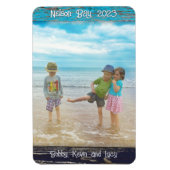 Rustic Blue White Beach Wood Text Photo Frame Magneet (Verticaal)