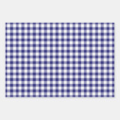 Rustic Blue White Gingham Checkered Pattern Inpakpapier Vel (Voorkant 2)