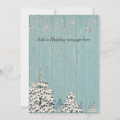 Rustic Blue White Winter Sneeuwfamilie Foto Feestdagenkaart (Achterkant)