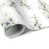 Rustic Blue Winterberry Branches kerstcadeau Cadeaupapier (Rol Hoek)