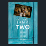 Rustic Blue Wood 2 Foto's Wedding Guest Names Kaart<br><div class="desc">Dit ontwerp kenmerkt een blauwe rustic houtachtergrond met een selectie van de foto's van uw persoonlijk paar. De bijtende blauwe houten achtergrond wordt gecomplimenteerd door de witte tekst en 1 persoonlijke foto aan de ene kant en een andere persoonlijke foto aan de andere kant. De blauwe tinten van het hout...</div>