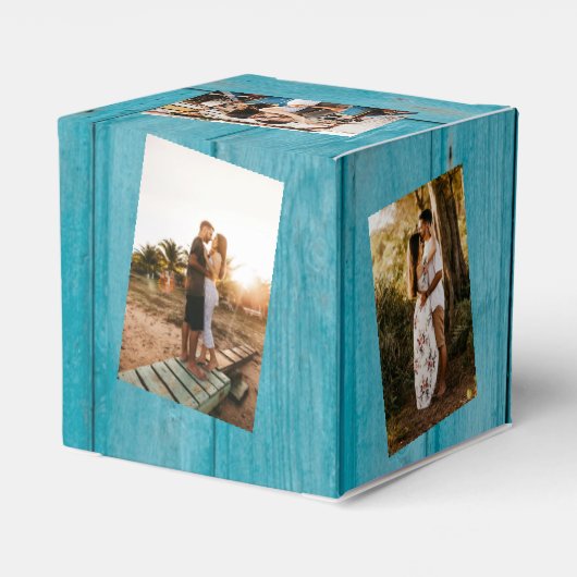 Rustic Blue Wood 4 Bedankdoosjes (Achterkant)