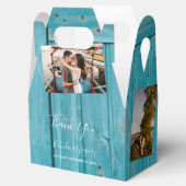 Rustic Blue Wood 4 Bedankdoosjes (Geopend)