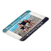 Rustic Blue Wood Family Name Photo Frame Magneet (Linkerzijde)