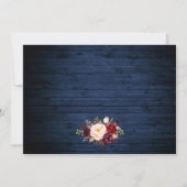 Rustic Blue Wood Floral Lights Foto Save The Date (Achterkant)