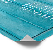 Rustic Blue Wood Foto Wedding Seating Chart Poster (Hoek)