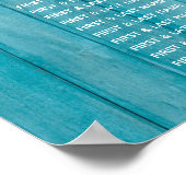 Rustic Blue Wood Foto Wedding Seating Chart Poster (Hoek)