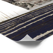 Rustic Blue Wood Frame Family Name Photo Poster (Hoek)