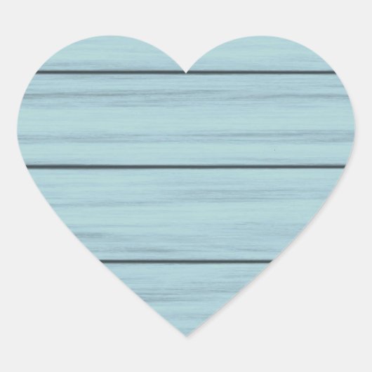 Rustic Blue Wood Heart Sticker Label (Voorkant)