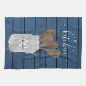 Rustic Blue Wood Jar Spoon Family Kitchen Theedoek (Horizontaal)