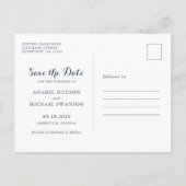 Rustic Blue Wood Lace Mason Jar Save the Date Aankondigingskaart (Achterkant)