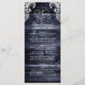 Rustic Blue Wood Lace Wedding Menu (Voorkant)