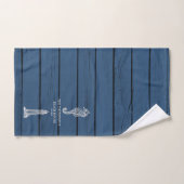 Rustic Blue Wood Seahorse Lighthouse Beach House Bad Handdoek (Handdoek)