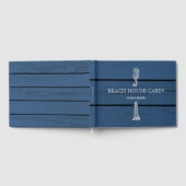 Rustic Blue Wood Seahorse Lighthouse Beach House Gastenboek (Volledig)