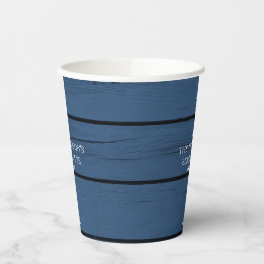 Rustic Blue Wood Seahorse Lighthouse Beach House Papieren Bekers (Links)