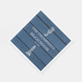 Rustic Blue Wood Seahorse Lighthouse Beach House Servet (Hoek)