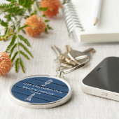 Rustic Blue Wood Seahorse Lighthouse Beach House Sleutelhanger (Zijkant)