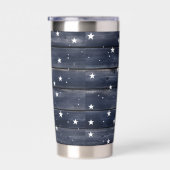 Rustic Blue Wood Stars  Geïsoleerde Drinkbeker (Rechts)