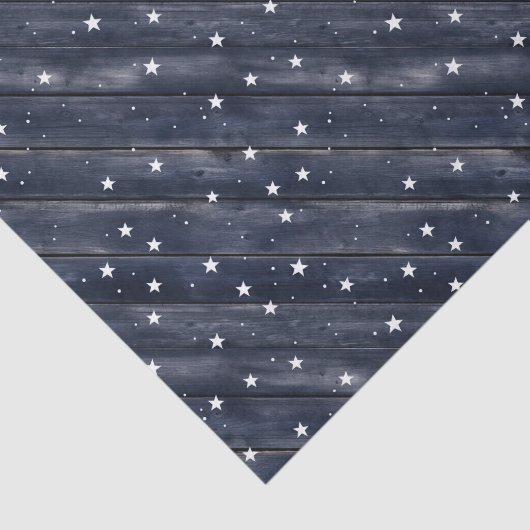 Rustic Blue Wood Stars  Tissuepapier (Detail)
