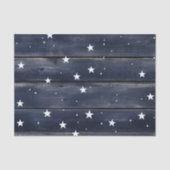 Rustic Blue Wood Stars Tissuepapier (Voorkant)