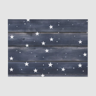 Rustic Blue Wood Stars  Tissuepapier