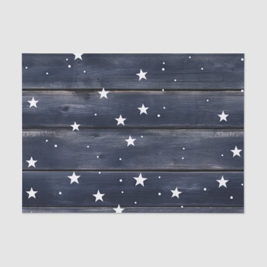 Rustic Blue Wood Stars  Tissuepapier (Voorkant)