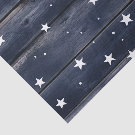 Rustic Blue Wood Stars Tissuepapier (Detail)
