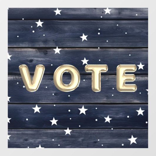 Rustic Blue Wood Stars  Vote Raamsticker (Vel)