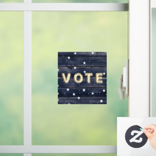 Rustic Blue Wood Stars  Vote Raamsticker (Huis)