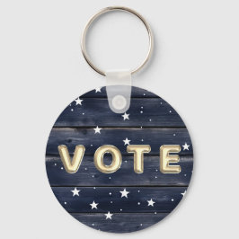 Rustic Blue Wood Stars  Vote Sleutelhanger