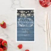 Rustic Blue Wood String Lights Floral Wedding Servet (Insitu)