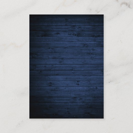 Rustic Blue Wood String Lights QR Wedding RSVP Informatiekaartje (Achterkant)