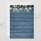 Rustic Blue Wood String Lights Save The Date (Achterkant)