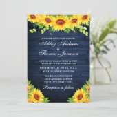 Rustic Blue Wood Sunflower Greeneral Kaart (Staand voorkant)