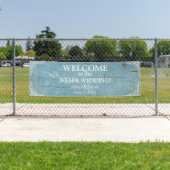 Rustic Blue Wood Weddenschap met Vlaamse banner (Insitu)
